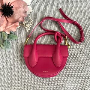 Yuzefi Delores Knot Top Handle Bag in Fuchsia